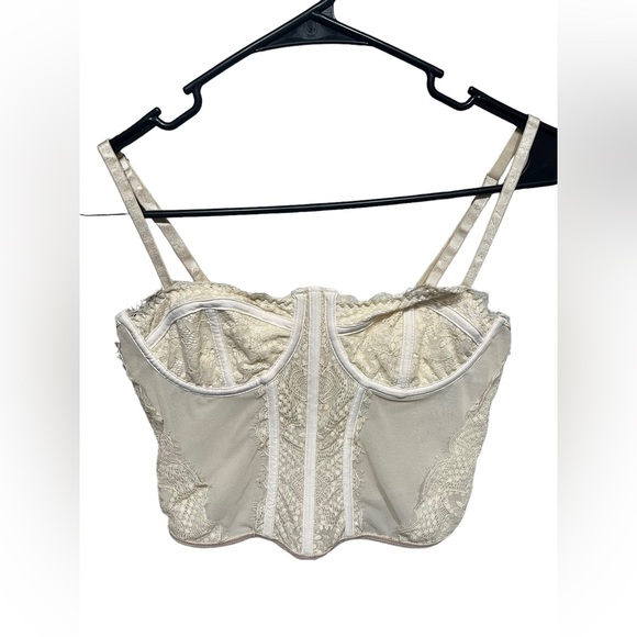 Cream/Ivory Corset Top w/adjustable straps - Size M - Picture 1 of 9